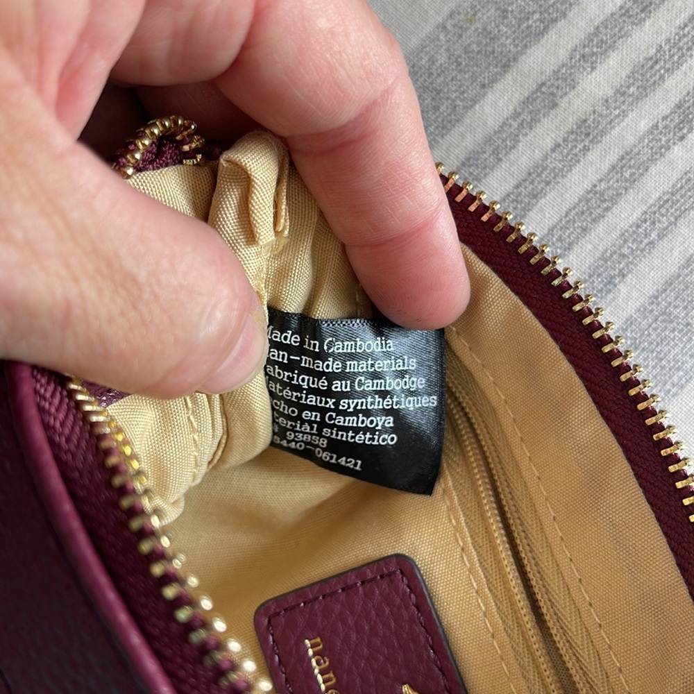 Nanette Lepore Burgundy Wristlet with Gold Accents - Picture 5 of 12
